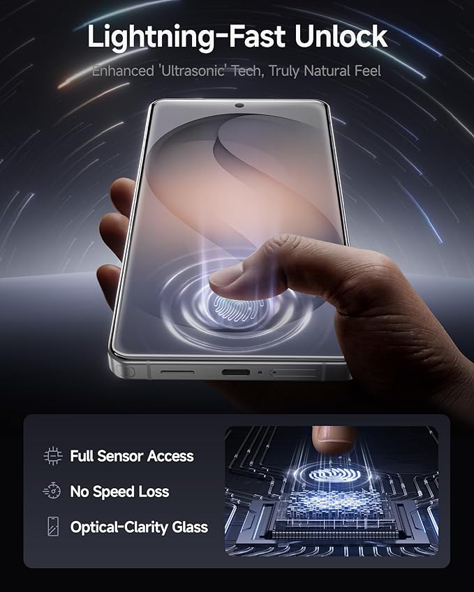 SMARTDEVIL [3 Pack for Samsung Galaxy S24 Screen Protector Finger Print Reader Compatible Fast &amp Easy Installation Clear 9H Tempered Glass Film Alignment Frame [Dust-Free &amp Bubble-Free]