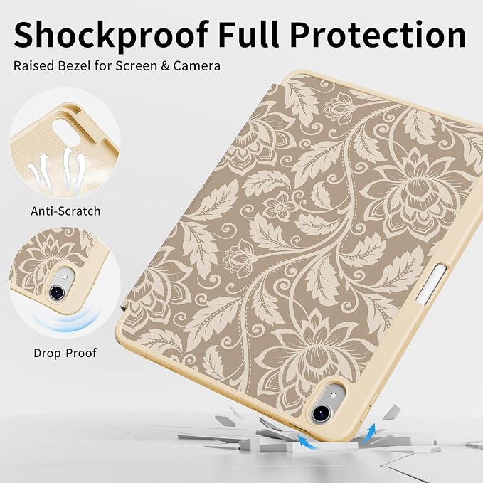 Case for iPad 11th Generation A16 Chip (2025) iPad 10th Generation Case 10.9-inch (2022) Trifold Stable Stand Protective Soft TPU Back Cover with Pencil Holder Black