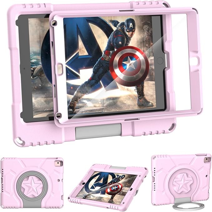 Kids Case for iPad 5th/6th Generation 9.7-inch 2017/2018 Release Lainergie iPad Air 2 Case with Screen Protector iPad Pro 9.7 Protective Cover Case Lightweight Shockproof with Handle Stand Black