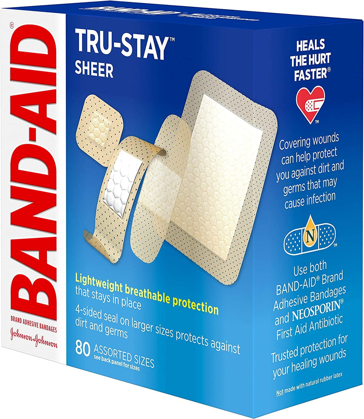BAND-AID® Brand TRU-STAY™ Sheer Bandages Assorted, 80 Count