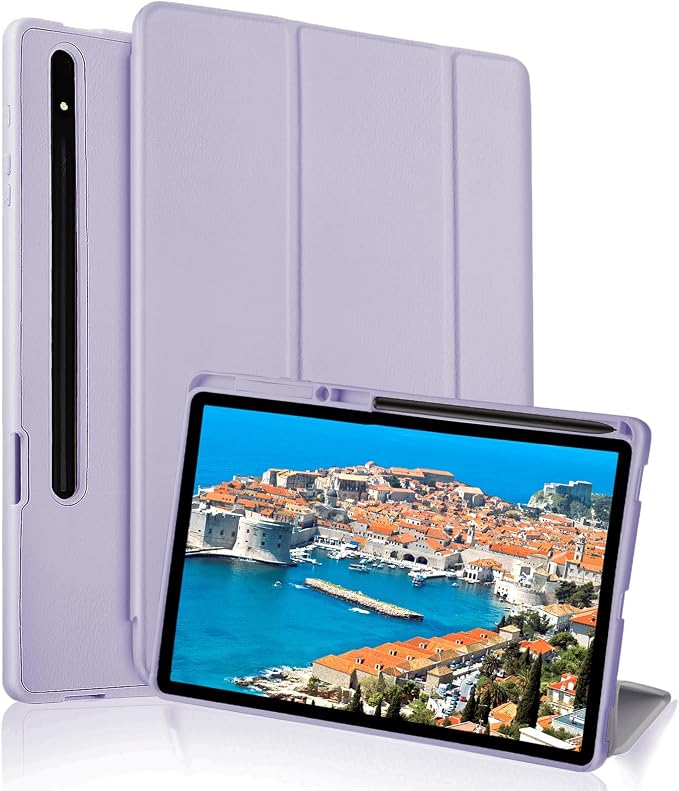 Case for Samsung Galaxy Tab S8 Plus 2022 / S7 FE 2021 / S7 Plus 2020 12.4 Case with S Pen Holder Dual Slim Folio Stand Protective Tablet Cover Multi-Angle Viewing Auto Wake/Sleep(Black)