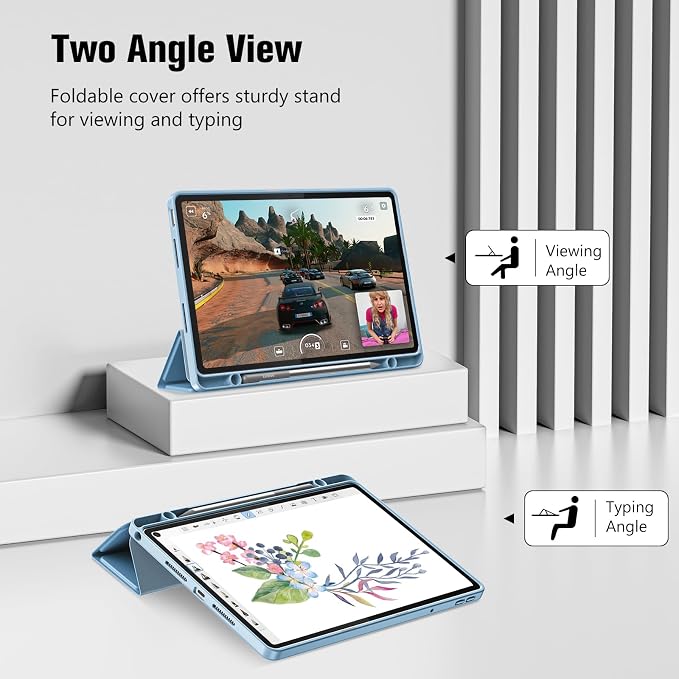 ProCase Full-Edge Case for Lenovo Idea Tab 11 2025 &amp Tab K11 Gen 2 | Slim Trifold Stand Cover with Shockproof TPU Back Pencil Holder &amp Full Protection - Black