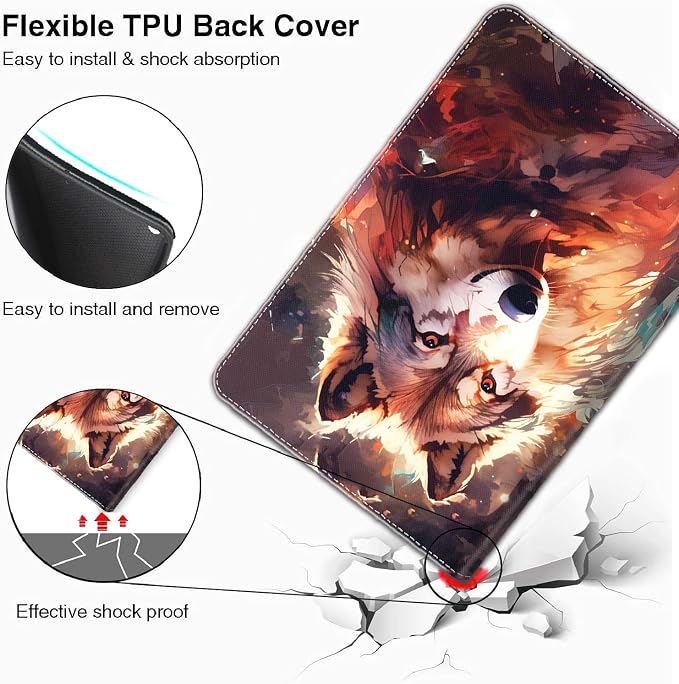 Case for iPad Pro 11 Inch 2022/2021/2020/2018 iPad Air 5th / 4th Gene 10.9 Inch (2022/2020) - Slim Fit Standing Cover with Auto Sleep/Wake，Astronaut Guitar