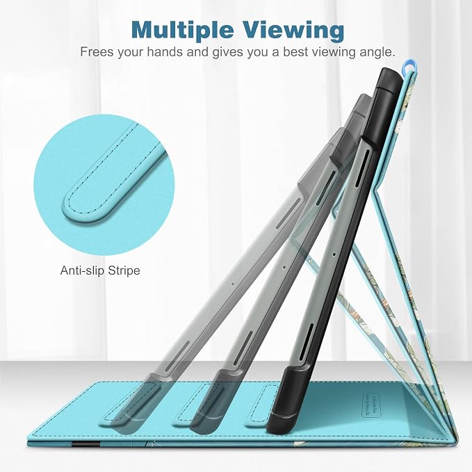 Fintie Case for Google Pixel Tablet 11 inch 2023 Multi-Angle Viewing | Protective Stand Cover with Pocket &amp Pencil Holder Compatible with Charging Speaker Dock Blossom