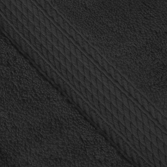 SUPERIOR Egyptian Cotton Pile 9 Piece Towel Set, Includes 3 Bath, 3 Hand, 3 Face Towels/Washcloths, Ultra Soft Luxury Towels, Thick Plush Essentials, Guest Bath, Spa, Hotel Bathroom, Black