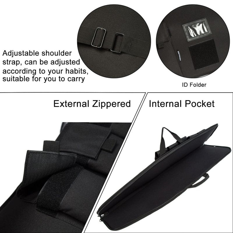 MERALIAN Rifle Case Tactical Rifle Bag with Multiple Magazine Holder Pouch,Lockable Zippers and Adjustable Sling,Available Length in 38" 42".(BLACK, 38inch)