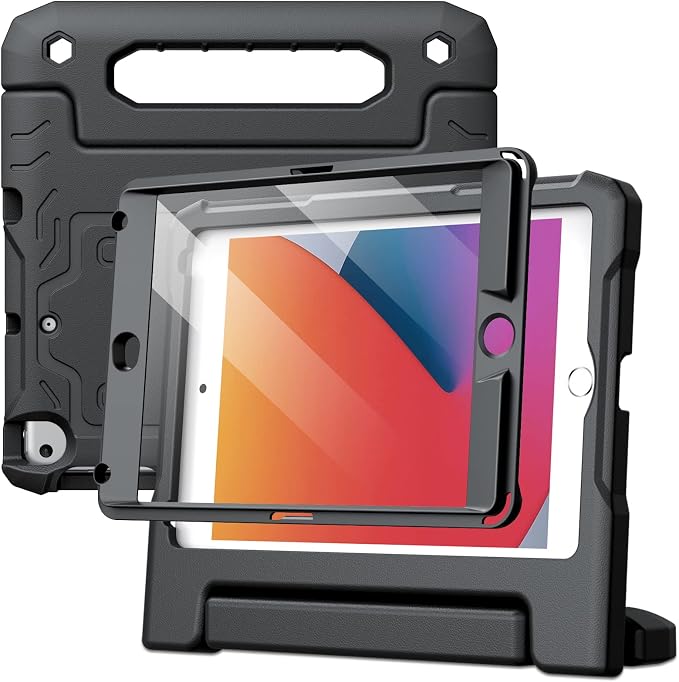 JETech Kids Case for iPad mini 5/4/3/2/1 Black | For iPad mini 7.9 (2019/2015/2014/2013/2012) Built-in Screen Protector 360 Handle Stand Shockproof Kid-Friendly