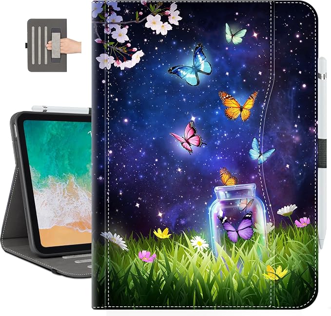 Vimorco for iPad A16 Case for iPad 11th/10th Generation Case Pencil Holder | for iPad Case 11th/10th Generation 11”/10.9” Typing Stand/4 Viewing Angles/Lightweight/Slim Auto Sleep/Wake Cyberpunk Te