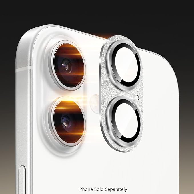 SAHARA - Ultra-Strong Camera Lens Protector for iPhone 16 Pro/16 Pro Max (2-Pack) Black (ZD00161)