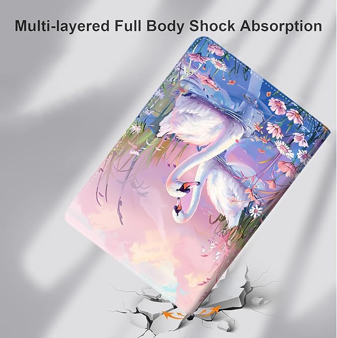 Case for iPad (A16) 11th Generation 11 Inch (2025) iPad 10th Generation 10.9 Inch (2022)，Slim Fit Foldable Standing Cover Case with Auto Sleep/Wake ，Red Moon Japanese Landscape