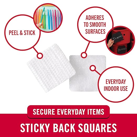 VELCRO Brand Mounting Squares | Square Dots with Adhesive, 7/8" White | Sticky Back Hook and Loop for Teacher Supplies, Office Organization (30705) (Pack of 2400)