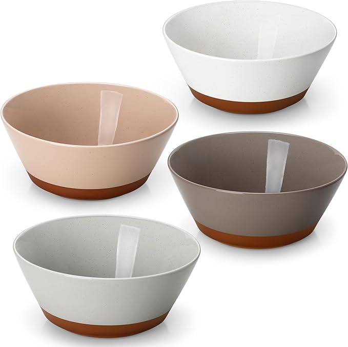 MALACASA Soup Bowls, 60oz Ceramic Ramen Bowls, Bowls Set of 4