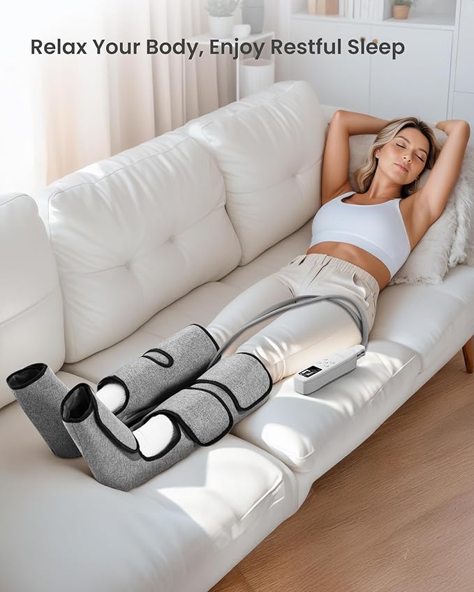RENPHO Leg Massager for Circulation and Pain Relief FSA with Smart Pressure Sensor, Air Compression Calf Massager for Relieve Fatigue, Birthday Gift for Mom and Dad, HSA Foot Massage
