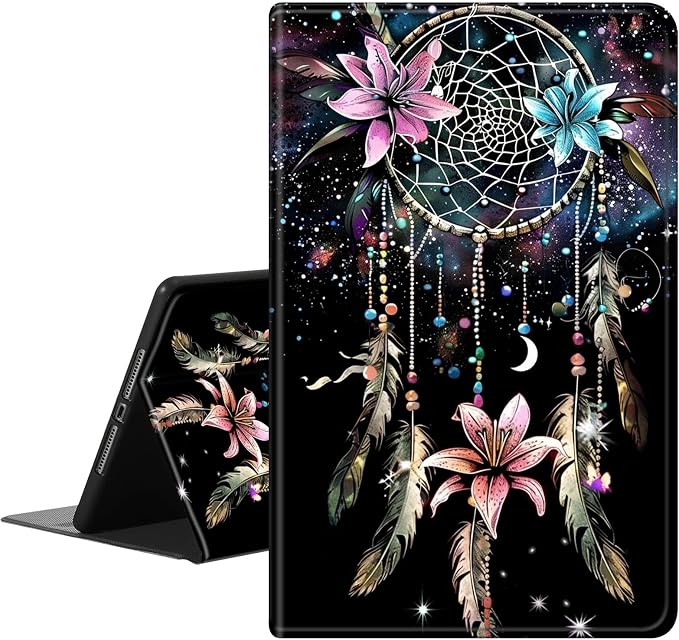 Case for iPad (A16) 11th Generation 11 Inch (2025)iPad 10th Generation 10.9 Inch (2022)PU Leather Slim Standing Smart Coverwith Auto Sleep/WakeBall on Fire
