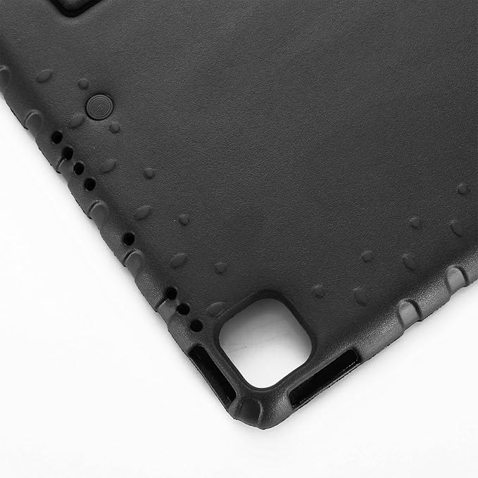 Kids Case for iPad Pro 11 M5/M4 &amp iPad Air 11 (2026/2025/2024) Shockproof Case with Pencil Holder Techcircle Light EVA Foam Handle Stand Bumper Protective Child Friendly Drop Proof Cover Black