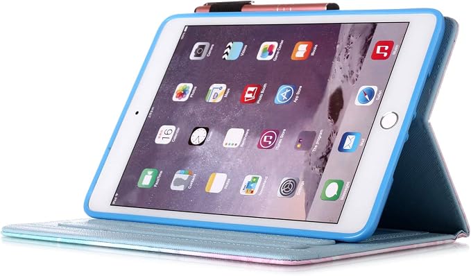 iPad mini Case FANCITY Mini 4 Mini 5 Mini 3/2/1 Smart Wake Sleep Case with Kickstand [Card Slot &amp Pen Holder] PU Leather Protective Cover for Apple iPad mini 4 Mini 5 2019 Mini 2/3 - Beach