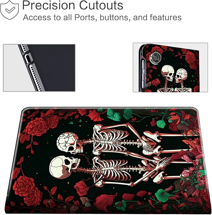 Case for Amazon Kindle Fire Max 11 Tablet (13th Gen 2023 Release) 11 PU Leather Slim Folding Adjustable Stand Smart Cover with Auto Wake/Sleep for Fire 11 Max TabletArt Skull