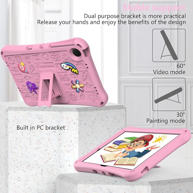 Case for iPad 10.2 Inch 2021/2020/2019/ iPad Pro 10.5 Inch/Air 3rd Gen (2019) Shoulder Strap Kickstand Children Friendly Anti-Scratch Shockproof Case Lightpurple