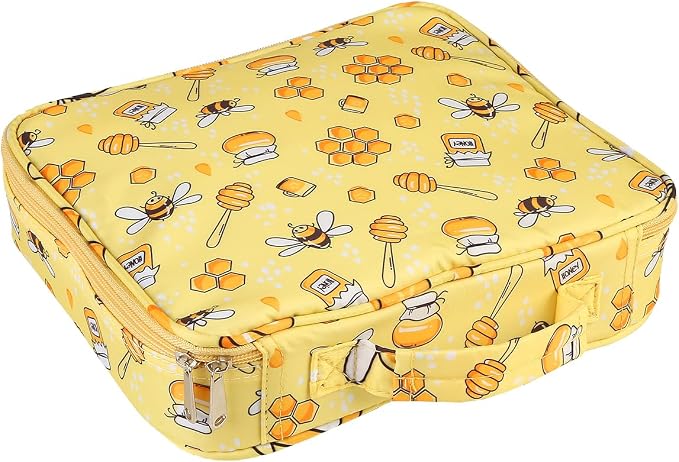Multi-Functional Zipper Pencil ipad case w/Handle and Zippered Pocket | Carrying Protective Bag with Bookmark and Book Fixing Straps for Travel Office