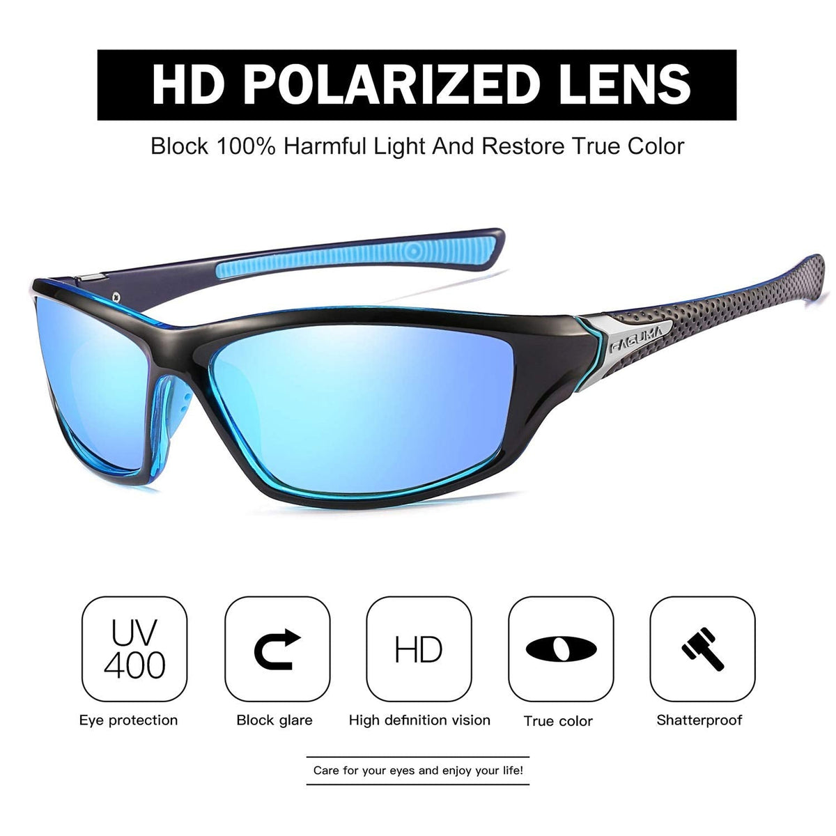 FAGUMA Sports Polarized Sunglasses For Men UV400 Protection