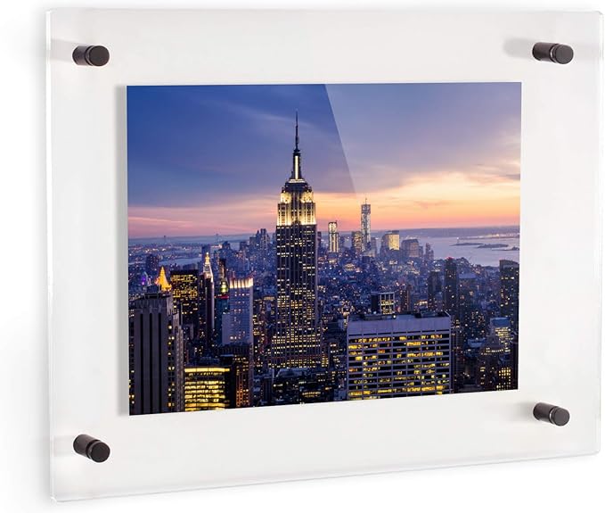 ArtToFrames 30x40 Inch Double Panel Floating Acrylic Picture Frame (Full Frame is 34x44) comes with Black Standoff Hardware, Made in the USA, 3 Pack
