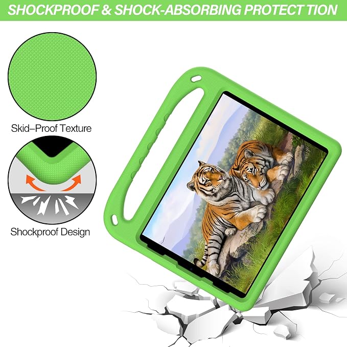 Dteck Kids Case for iPad 10.2 - Shockproof Rugged EVA Handle Stand Child Proof Case for iPad 9/8/7 Generation Black