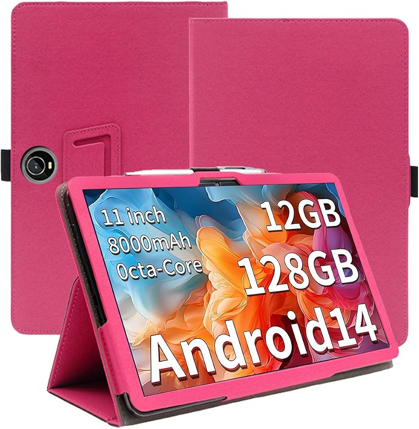 Case for WXUNJA PTB/COLORROOM C5/JIKOCXN C5 Tablet 11 InchPremium Leather Business Folio Stand Cover with Hand Strap for TabletBlack.