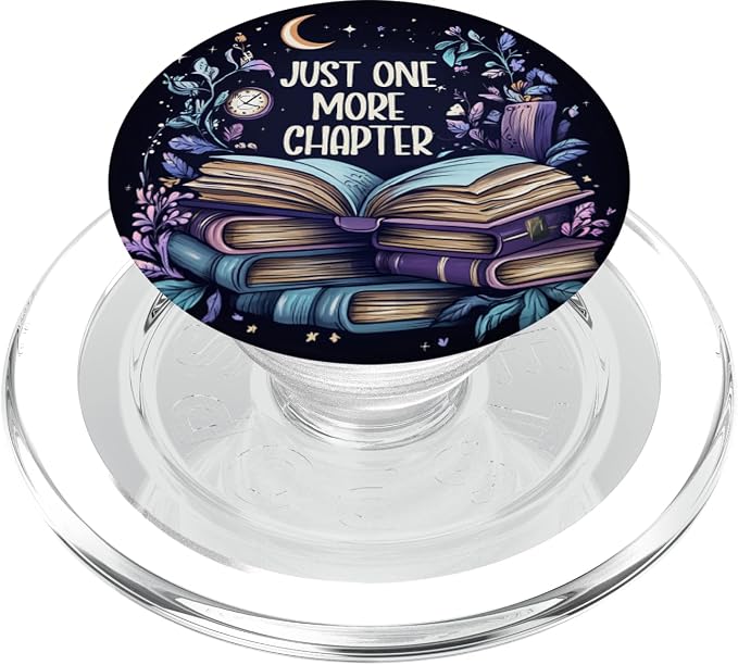 Just One More Chapter Book Lover Bookworm Reading Librarian PopSockets Adhesive PopGrip