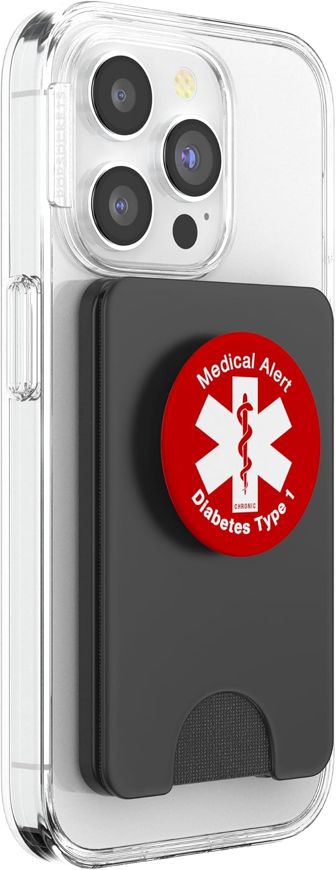 Type 1 Diabetes Medical Alert (RED) PopSockets Adhesive PopGrip