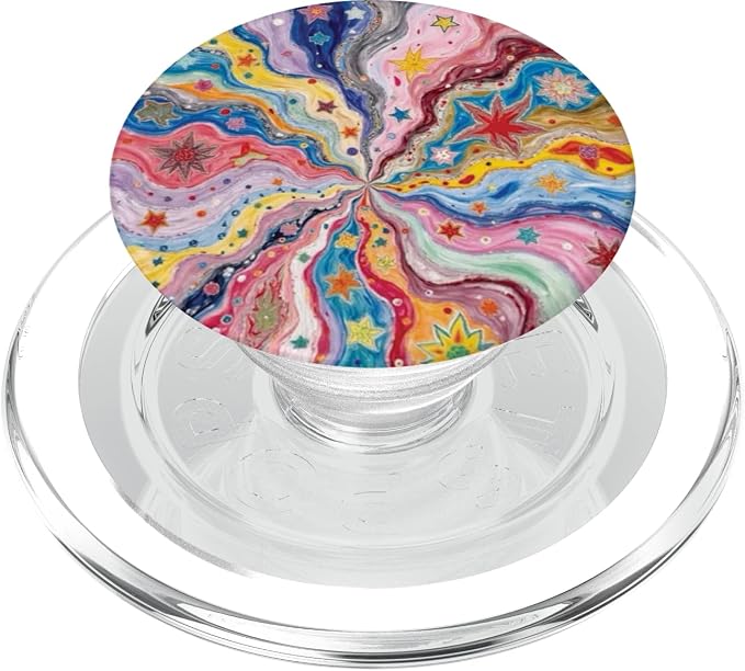 Colorful Cosmic Star Swirl Pattern PopSockets PopGrip for MagSafe