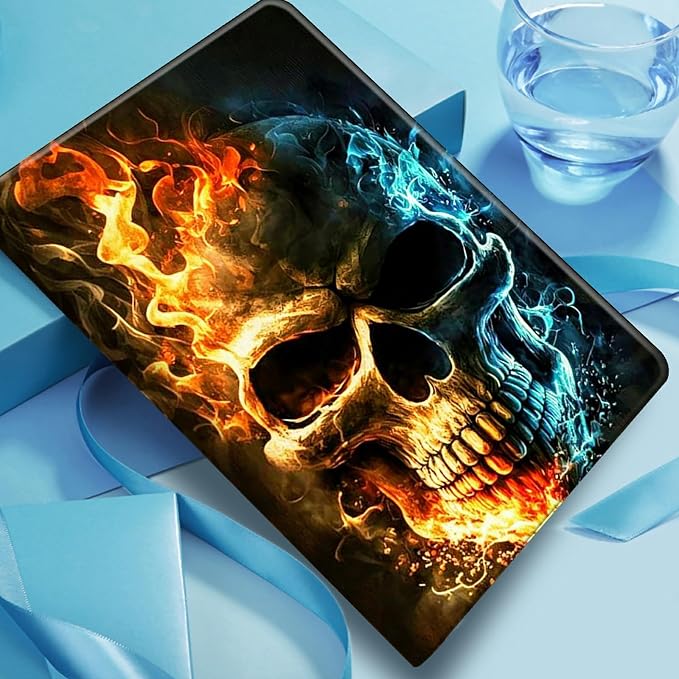 Case for Fire 7 Tablet &amp Fire 7 Kids (12th Gen 2022 Release) - Slim PU Leather Protective Smart Cover with Auto Sleep/Wake &amp Multi-Angle StandBlue Dandelion