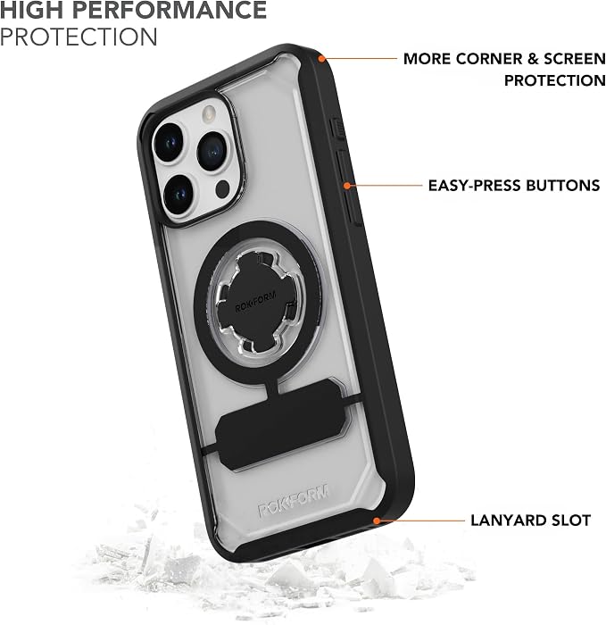 Rokform iPhone 15 Pro Max Crystal + Magnetic Charging Stand