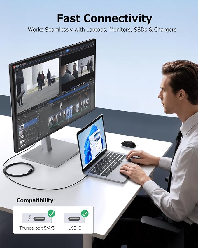 Cable Matters Unidirectional 10Gbps Active USB C Cable 10ft / 3m | [4K@60Hz Video 60W Charging 10Gbps Data Transfer] for Apple Vision Pro Meta Quest 3 VR Headsets Portable Monitors