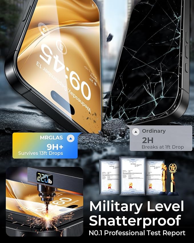 2+2 Packs for iPhone 17 Pro Privacy Screen Protector with Camera Protector | TOP 9H+ Tempered Glass [Zero Bubble][10X Military Protection] Anti Spy 17 ProMax Tempered Glass Full CoverageCase-Friendly