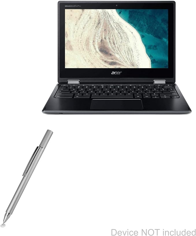 BoxWave Stylus Pen Compatible with Acer Chromebook Spin 511 (R752T) - FineTouch Capacitive Stylus Super Precise Stylus Pen - Metallic Silver