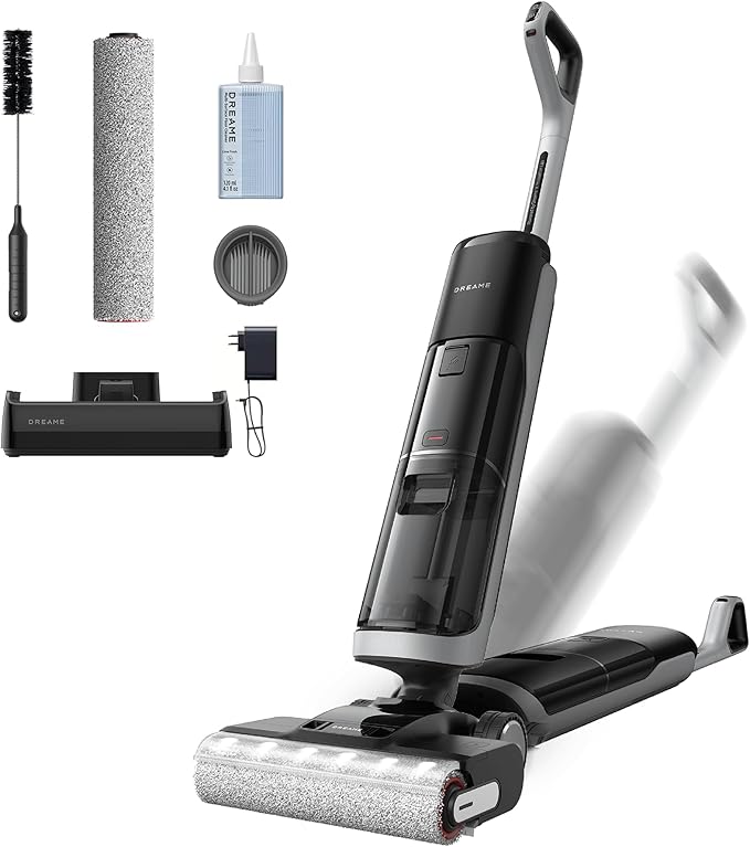 DREAME H14 Pro Wet Dry Vacuum Cleaner, 180° Lie-Flat Vacuum Mop, 140°F Washing and Fast Hot Air Drying, Powerful 18kPa Suction Floor Cleaner Machine, Easy GlideWheel Movement, Smart App Control