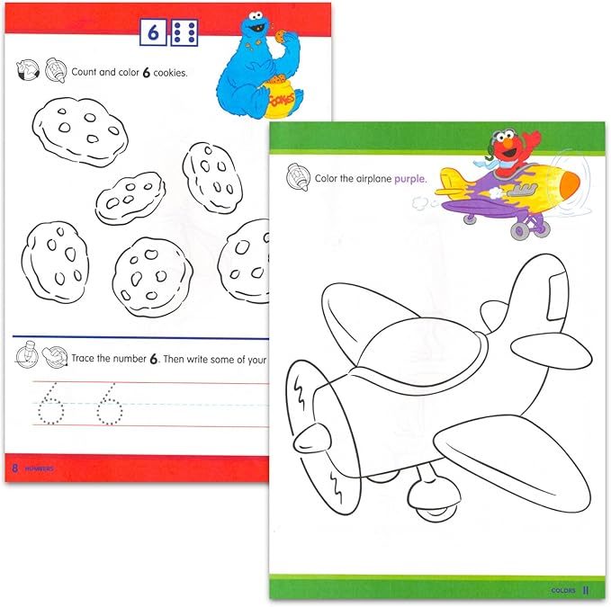Sesame Street Educational Workbook Set for Toddlers - Bundle with 4 Preschool Work Books Teaching ABCs, Numbers, Colors, and More | Sesame Street Learning Tools