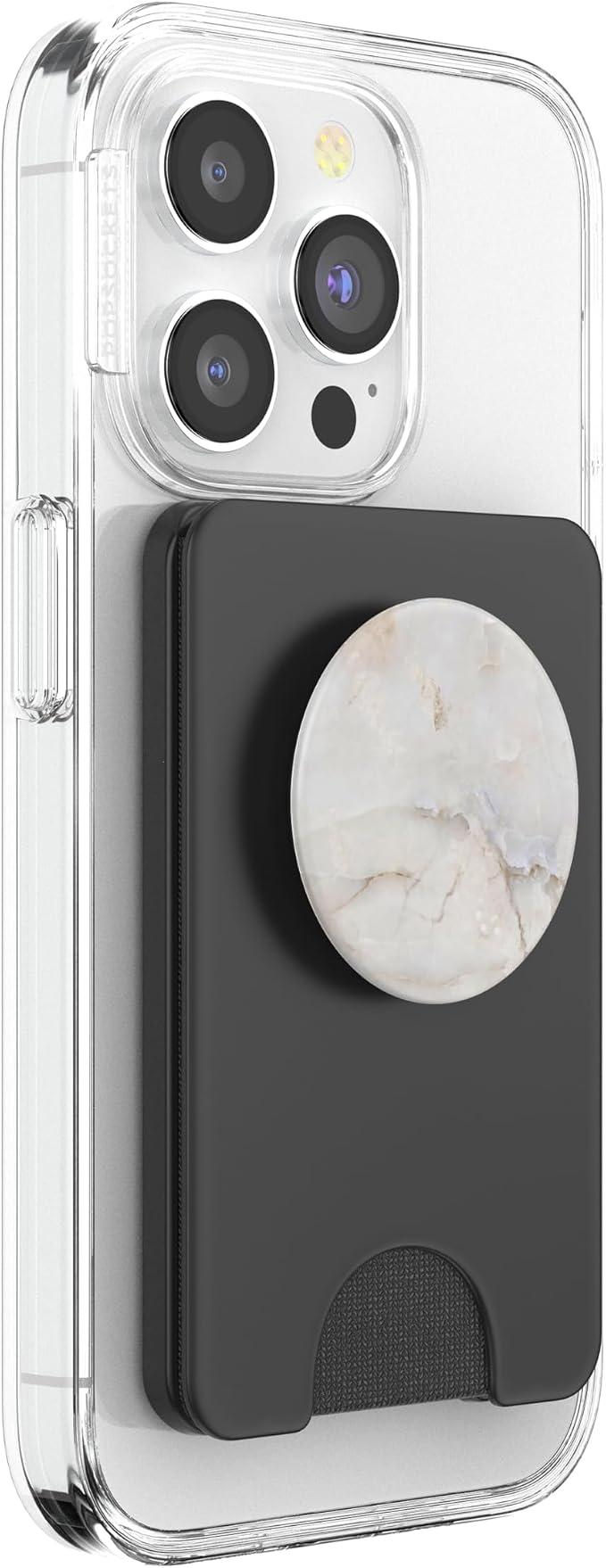Cream White with Taupe Brown Veins PopSockets Adhesive PopGrip