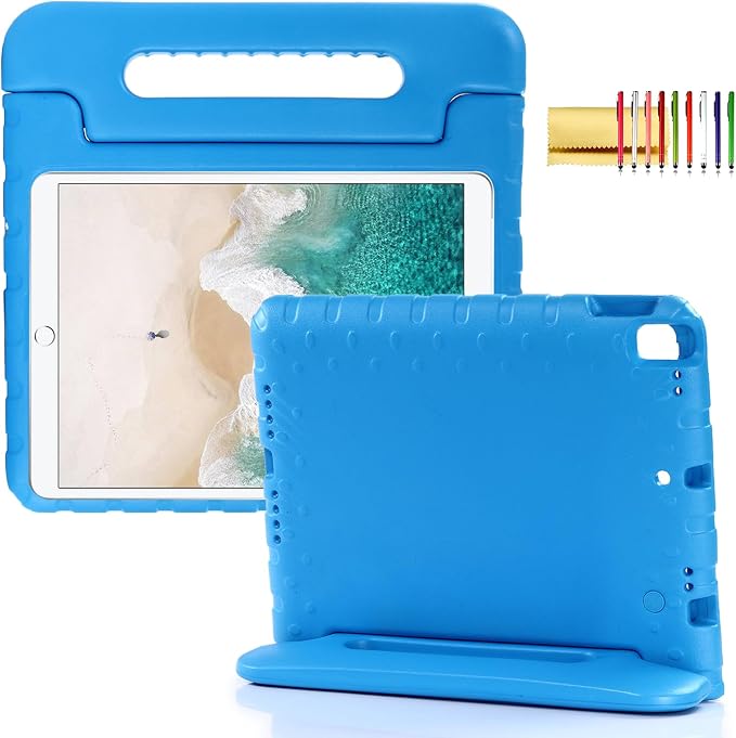 Kids Case for iPad Pro 11 M5/M4 &amp iPad Air 11 (2026/2025/2024) Shockproof Case with Pencil Holder Techcircle Light EVA Foam Handle Stand Bumper Protective Child Friendly Drop Proof Cover Black