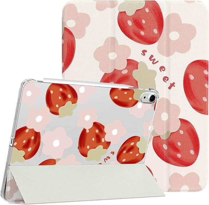 Lovmooful for iPad 9/8/7 Gen Case with Pencil Holder Cute-Bear Flower | Fit for iPad 9/8/7 (10.2-Inch2021/2020/2019 Model9th/8th/7th Generation)Soft TPUTrifold StandProtectiveGirly