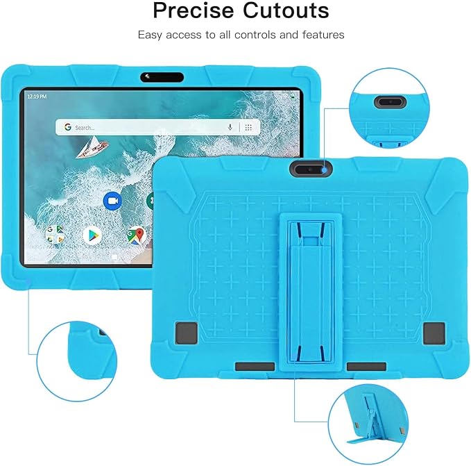 Case for ZZB ZB10 / JUNYANG Tablet 10.1 inchSoft Silicone Protector CoverKids FriendlyAdjustable Stand Tablet Cover4 Corners Thicken ShockproofBlack