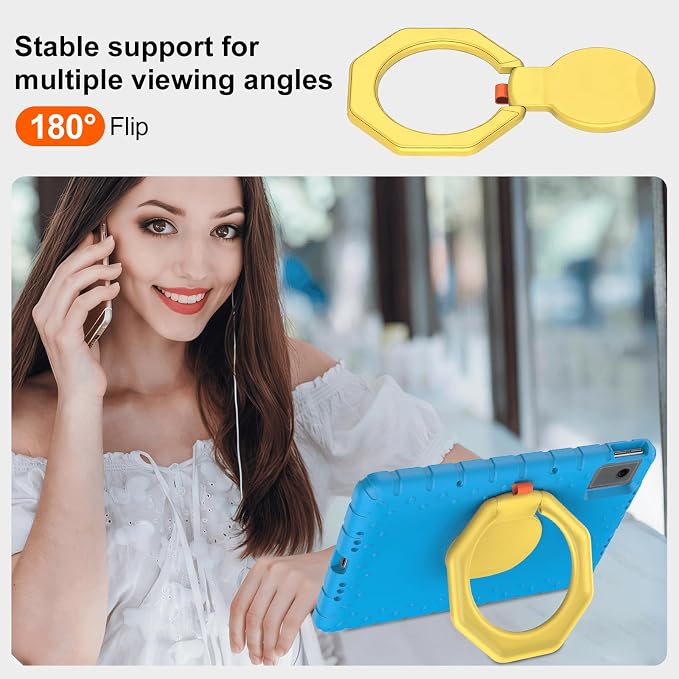 for Lenovo Idea Tab Plus Case 12.1 2025 with 360° Rotating Stand Handle and Pencil Holder New EVA Shockproof Cover for Kids Adults Home School Office Outdoor Black