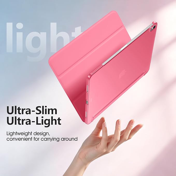 for iPad Air 13 Inch Case M4/M3/M2(2026/2025/2024) Lavender | Slim Trifold Stand Protective Cover with Translucent Hard Back for iPad Air 13 Case Support Touch ID Auto Wake/Sleep