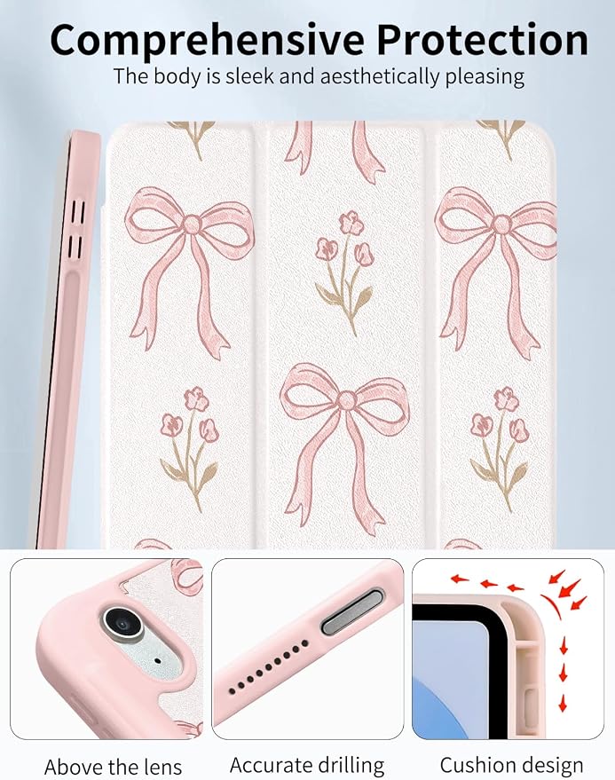 Case for iPad 9th/ 8th/ 7th Generation Case 10.2&amp10.5 Inch (2021/2020/2019 Release) Slim Lightweight Soft Trifold Back Cover with Pencil Holder &amp Auto Sleep/Wake CoverBeige Checkered
