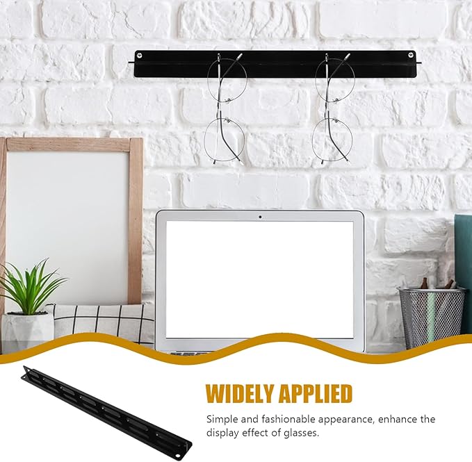 SUPVOX Wall-Mounted Acrylic Sunglasses Rack Glasses Organizer Storage Holder Black Eyewear Display for Home and Office