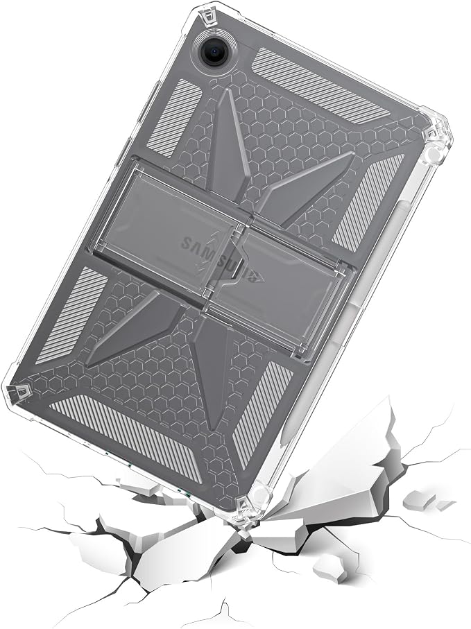 Clear Case for Samsung Galaxy Tab A11 8.7 2025 with Pencil Holder/Kickstand Soft TPU with Reinforced Corners‌ Shockproof Impact Resistant - Clear