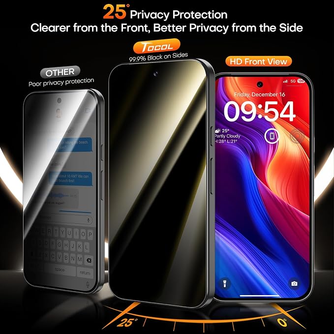 TOCOL for Pixel 2026 Screen Protector Clear | Easy Installation Bubble-Free 9H+ Tempered Glass 11FT Military Grade Shatterproof Anti-Scratch Case Friendly HD 2 Pack