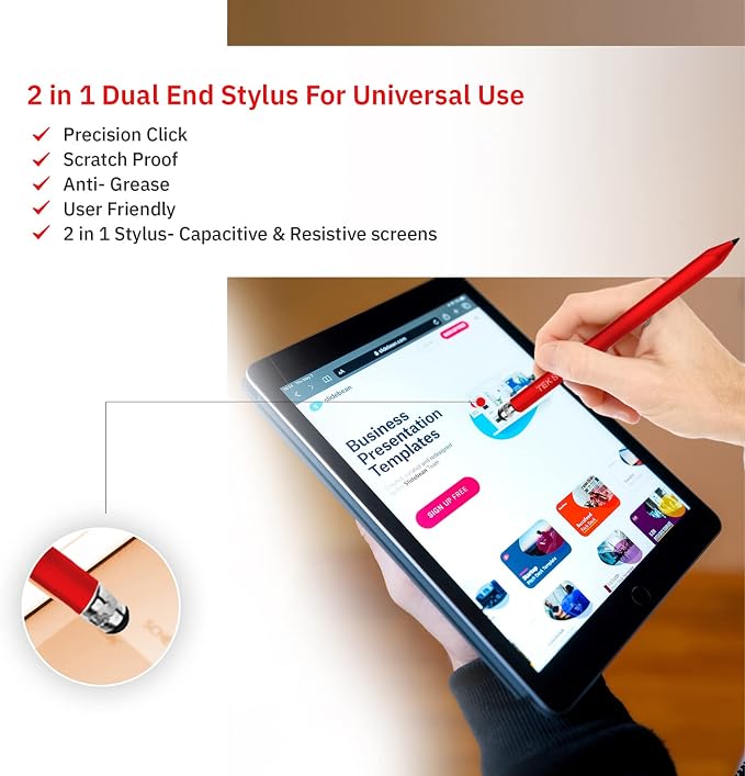 Pro Capacitive Resistive Stylus Universal 2 in 1 Compatible with Sonim XP8 High Sensitivity &amp Precision Full Size 15 Pack! (Black Silver RED)