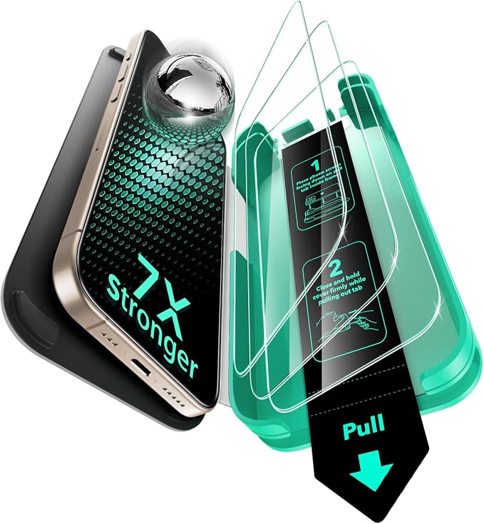 ESR 3 Pack for iPhone 14 Plus/13 Pro Max Screen Protector Armorite | 7X Impact Absorption 9H+ Tempered Glass Easy One-Pull Installation Full-Coverage Protection UltraFit Tray Bubble-Free
