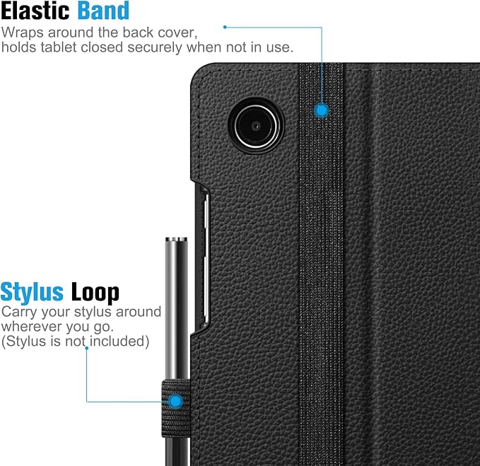 Fintie Multi-Angle Viewing Case for Samsung Galaxy Tab A8 10.5 Inch 2022 | Front Card Pocket Smart Stand Back Cover Auto Wake/Sleep Black